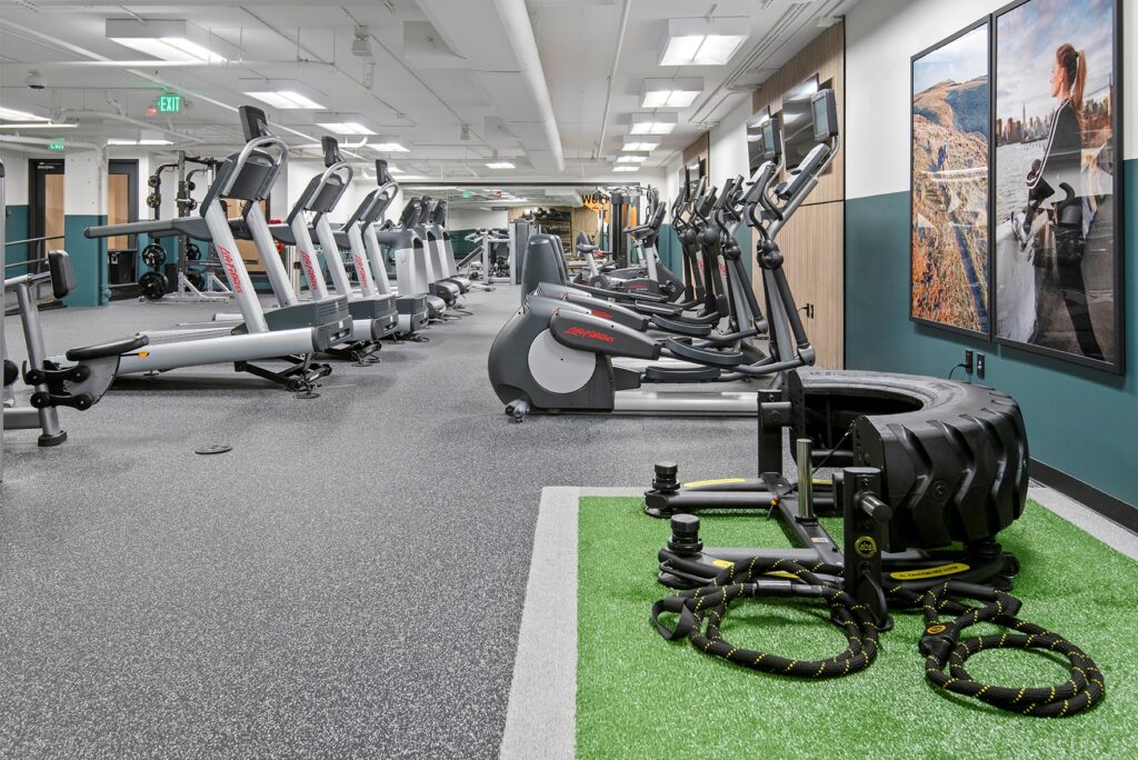 Fitness center at Novi at Queen Anne luxury apartments in Seattle